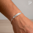 Esclava de plata 925: tejido fígaro 3+1 - 4.4cm