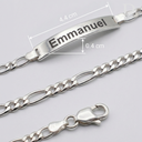 Esclava de plata 925: tejido fígaro 3+1 - 4.4cm